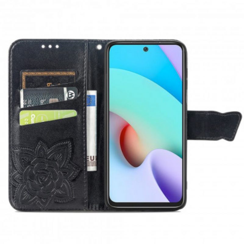 Custodia in pelle Xiaomi Redmi 10 Mezze Farfalle