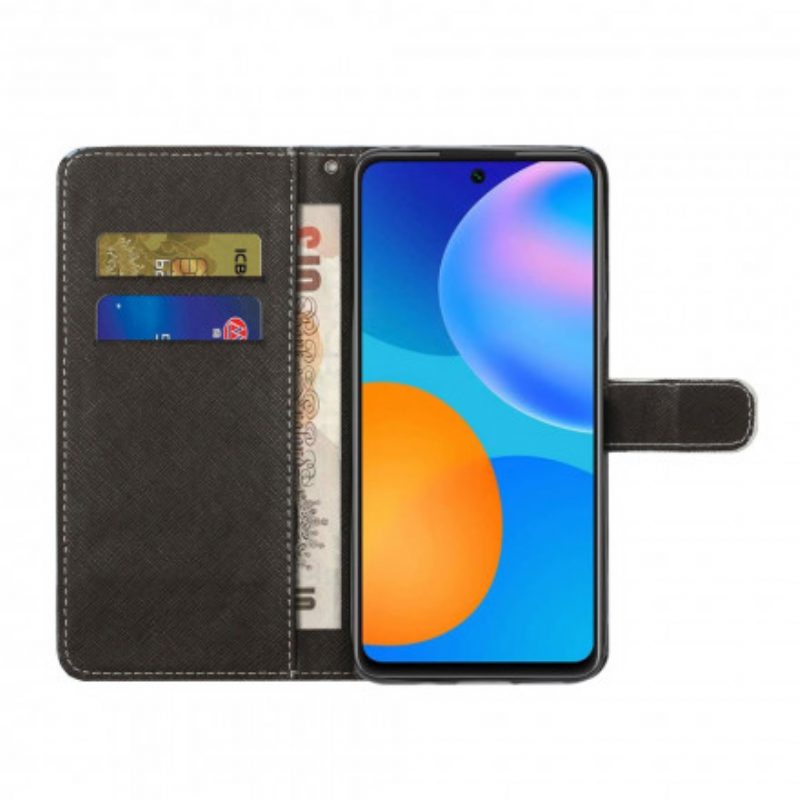 Custodia in pelle Xiaomi Redmi 10 Panda Space Con Cordino