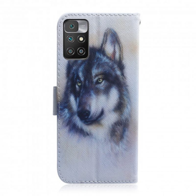 Custodia in pelle Xiaomi Redmi 10 Sguardo Canino
