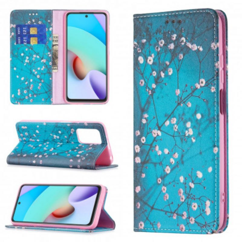 Folio Cover Xiaomi Redmi 10 Custodia in pelle Rami Fioriti