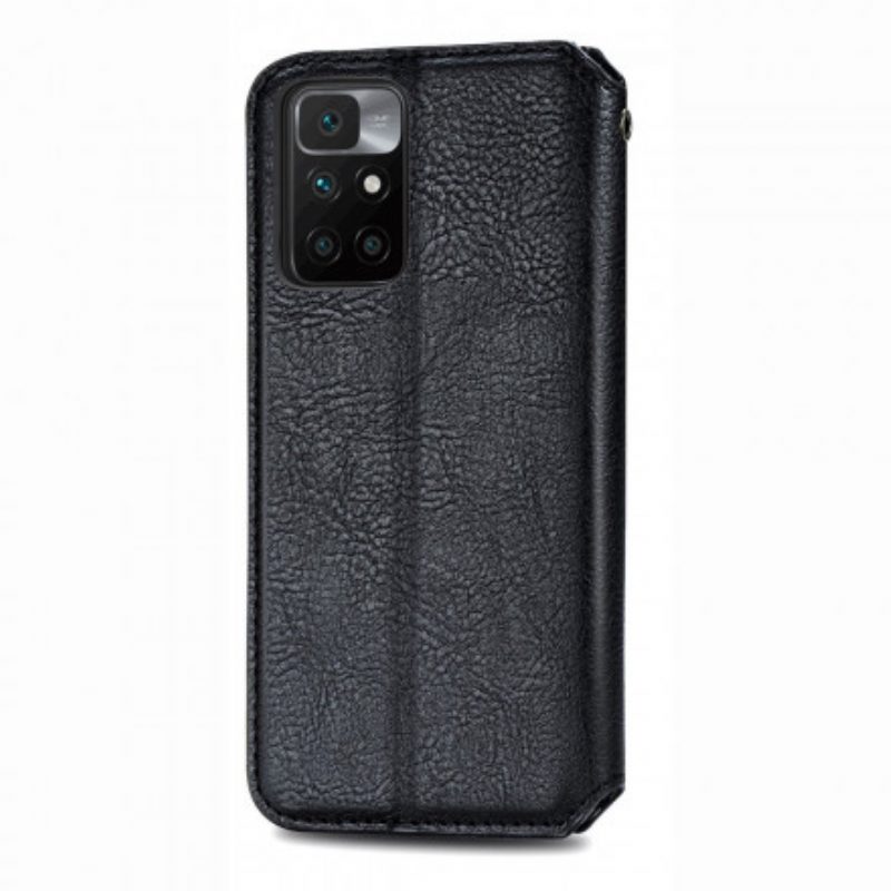 Folio Cover Xiaomi Redmi 10 Custodia in pelle Texture Diamante Effetto Pelle