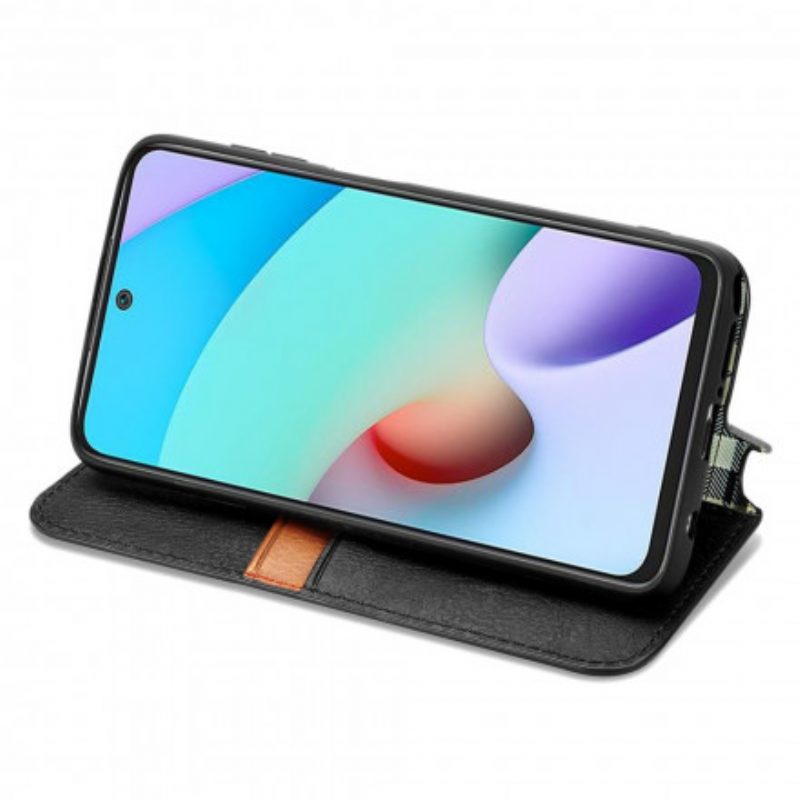 Folio Cover Xiaomi Redmi 10 Custodia in pelle Texture Diamante Effetto Pelle