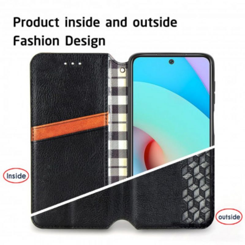 Folio Cover Xiaomi Redmi 10 Custodia in pelle Texture Diamante Effetto Pelle