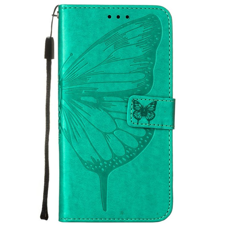 Folio Cover Xiaomi Redmi 10 Design A Farfalla Con Cordino