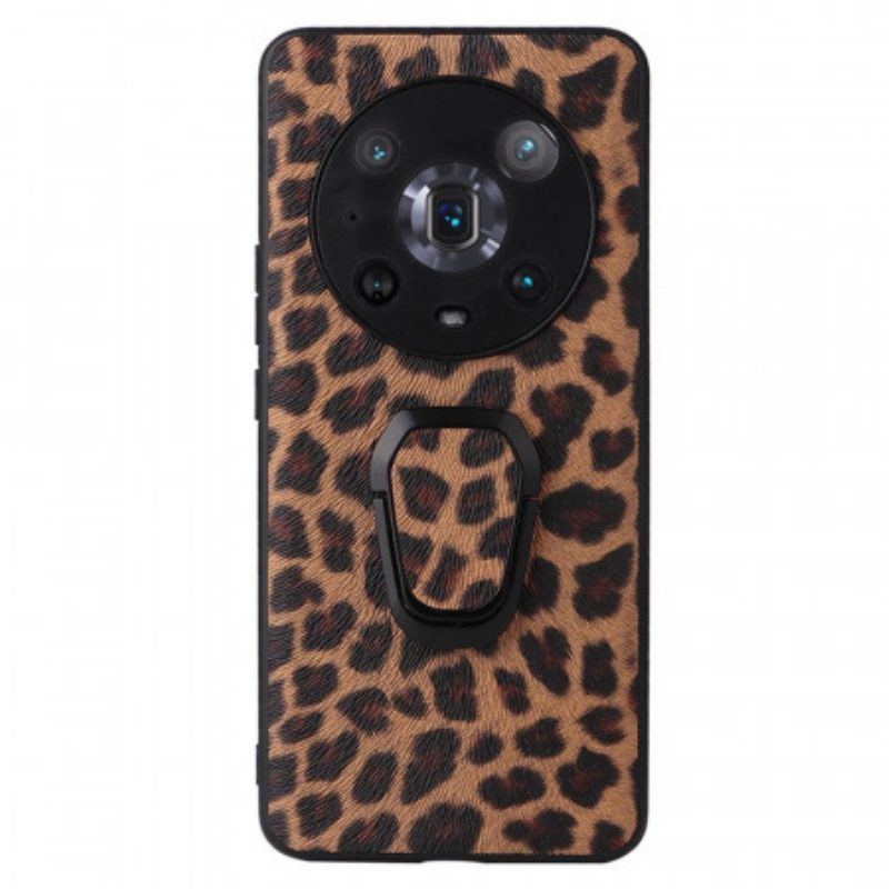 Cover Honor Magic 4 Pro Leopardo Con Supporto Ad Anello