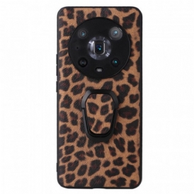 Cover Honor Magic 4 Pro Leopardo Con Supporto Ad Anello