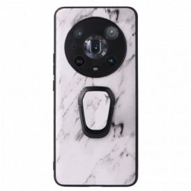Cover Honor Magic 4 Pro Stile In Marmo Con Supporto Ad Anello
