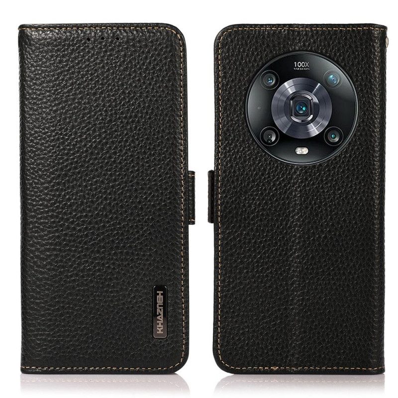 Custodia A Portafoglio Honor Magic 4 Pro Pelle Litchi Khazneh Rfid