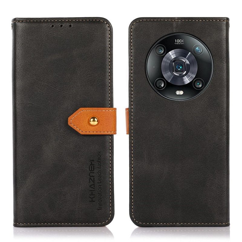 Custodia in pelle Honor Magic 4 Pro Con Cinturino Khazneh
