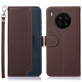 Custodia in pelle Honor 50 Lite Lychee Style Rfid Khazneh