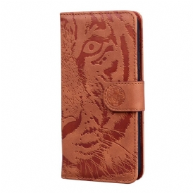 Custodia in pelle Honor 50 Lite Stampa Faccia Di Tigre