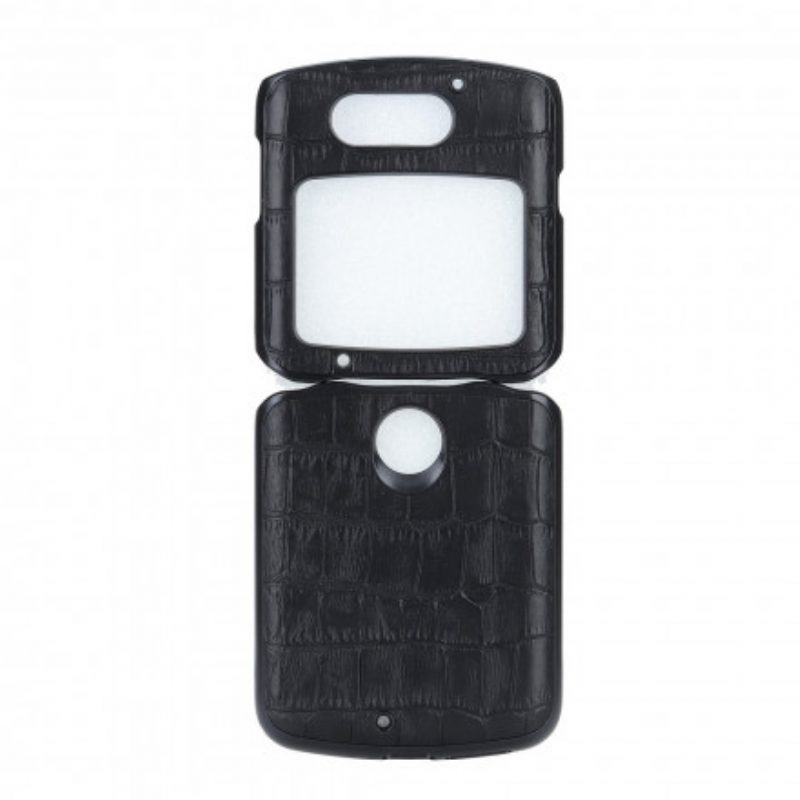 Cover Motorola Razr 5G Vera Pelle Di Coccodrillo