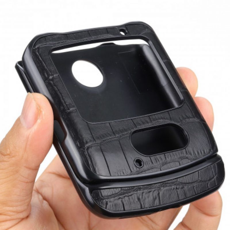 Cover Motorola Razr 5G Vera Pelle Di Coccodrillo