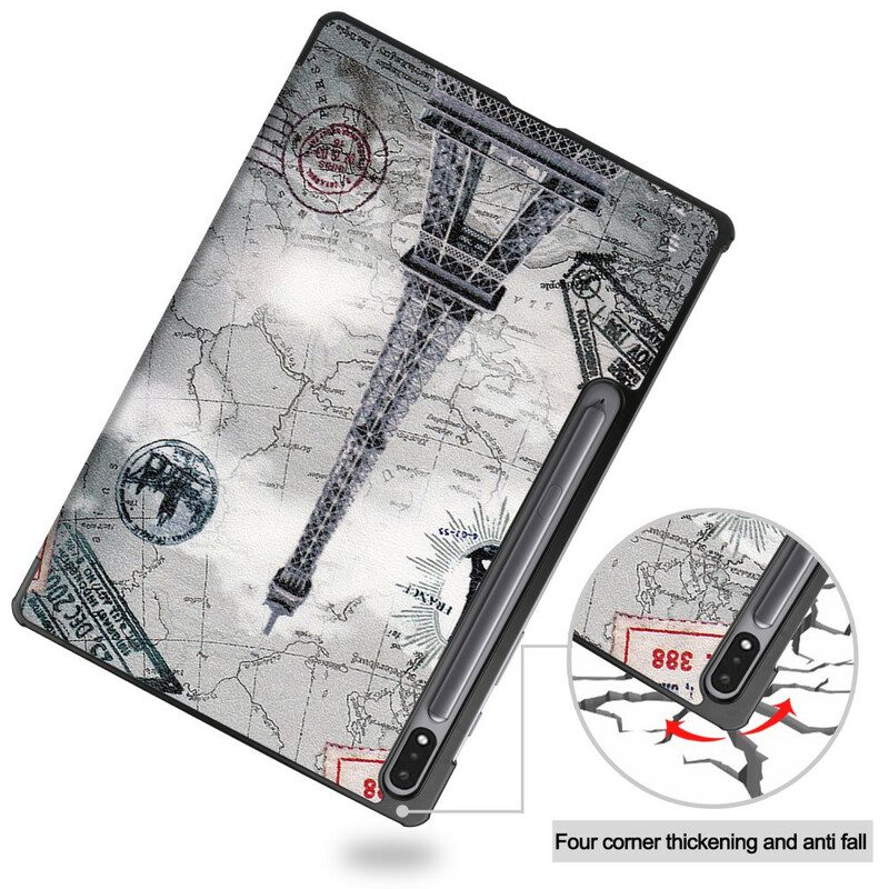 Custodia Samsung Galaxy Tab S7 FE Porta Stilo Torre Eiffel