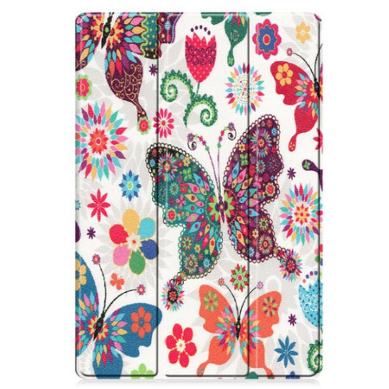 Custodia Samsung Galaxy Tab S7 FE Portapenne Fiore Vintage