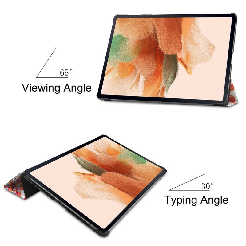 Custodia Samsung Galaxy Tab S7 FE Portapenne Fiore Vintage