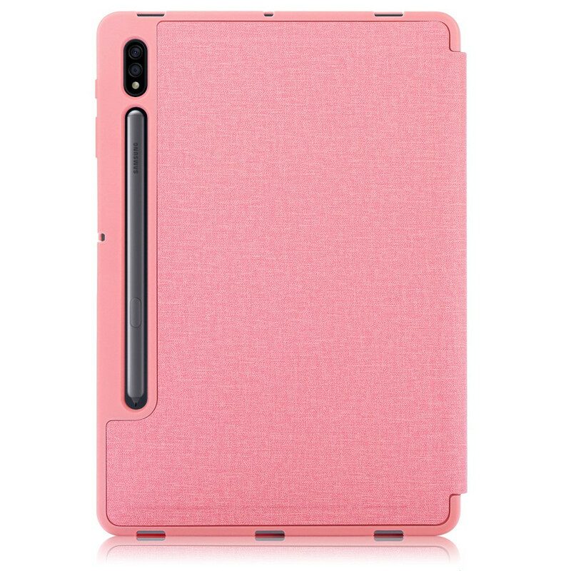 Custodia Samsung Galaxy Tab S7 FE Trama Del Tessuto Origami