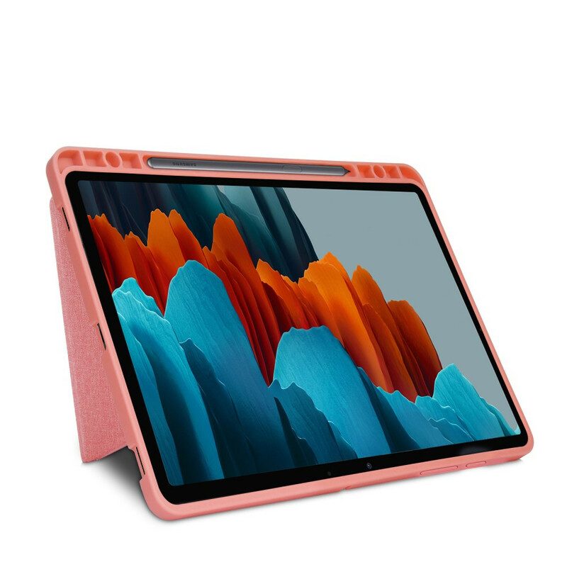 Custodia Samsung Galaxy Tab S7 FE Trama Del Tessuto Origami