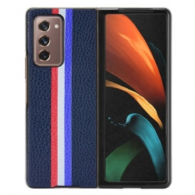 Cover Samsung Galaxy Z Fold 2 Tricolore Litchi Ecopelle
