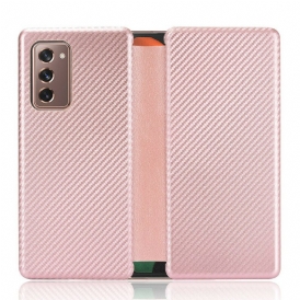 Custodia in pelle Samsung Galaxy Z Fold 2 Fibra Di Carbonio
