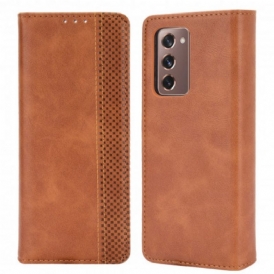 Folio Cover Samsung Galaxy Z Fold 2 Custodia in pelle Effetto Pelle Stilizzata