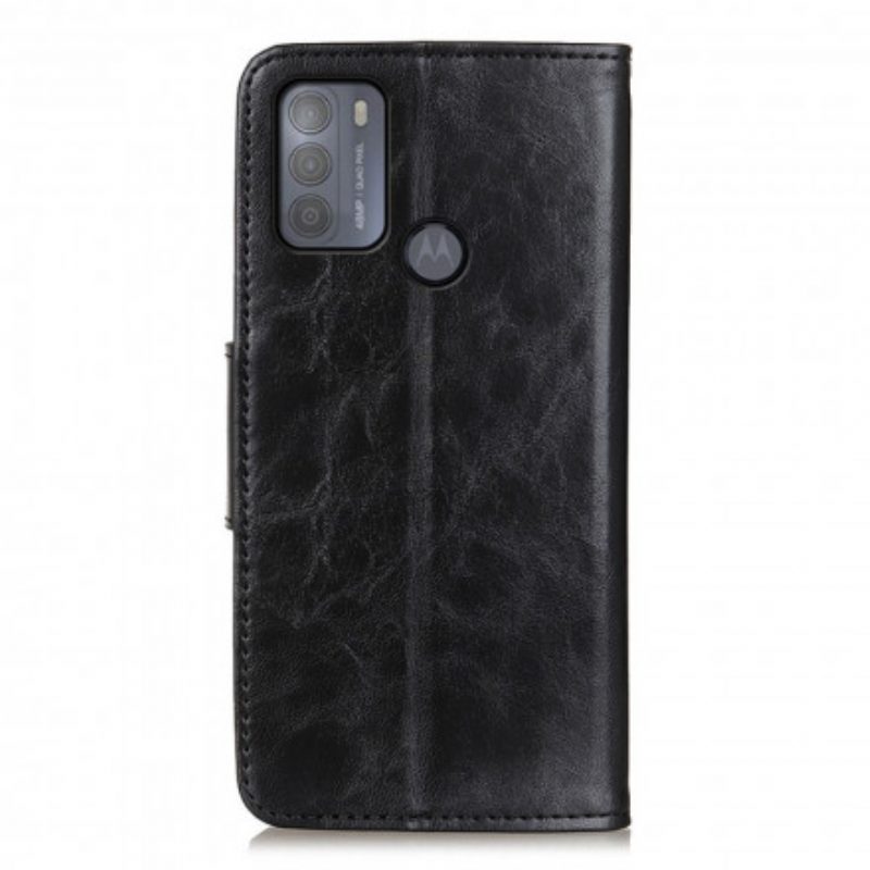 Custodia in pelle Moto G50 Chiusura Reversibile In Pelle Crosta
