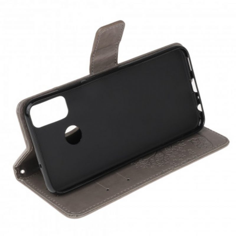 Custodia in pelle Moto G50 Perizoma Albero E Gufi