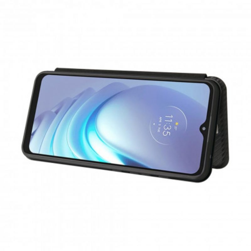 Folio Cover Moto G50 Custodia in pelle Carbonio Siliconico