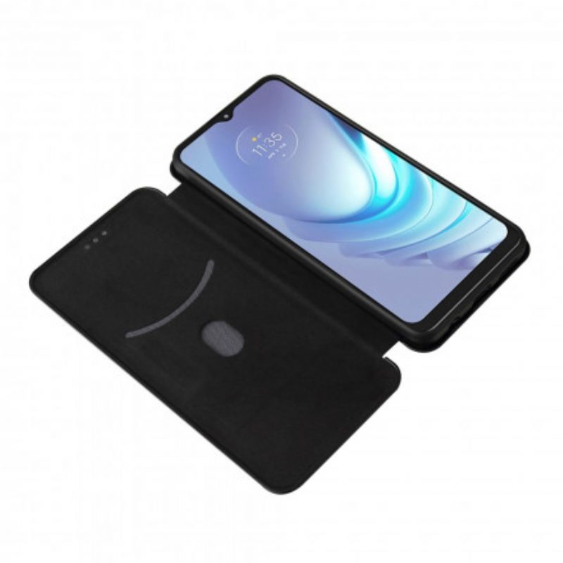 Folio Cover Moto G50 Custodia in pelle Carbonio Siliconico