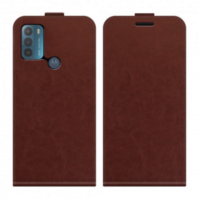 Folio Cover Moto G50 Custodia in pelle Ribalta Verticale Effetto Pelle