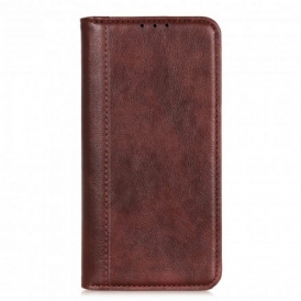 Folio Cover Moto G50 Custodia in pelle Versione In Crosta Di Litchi