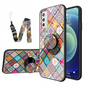 Cover Samsung Galaxy M52 5G Arazzo Con Cinturino Orientale