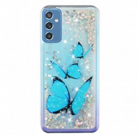 Cover Samsung Galaxy M52 5G Farfalla Di Zaffiro