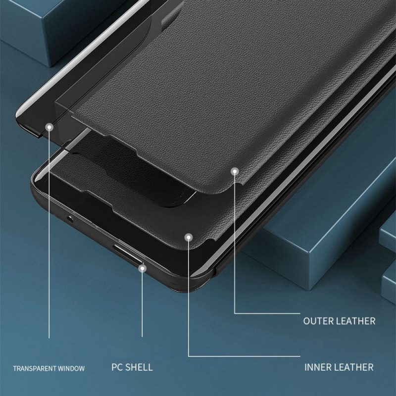 Custodia A Portafoglio Samsung Galaxy M52 5G Ecopelle Con Schermo Integrato