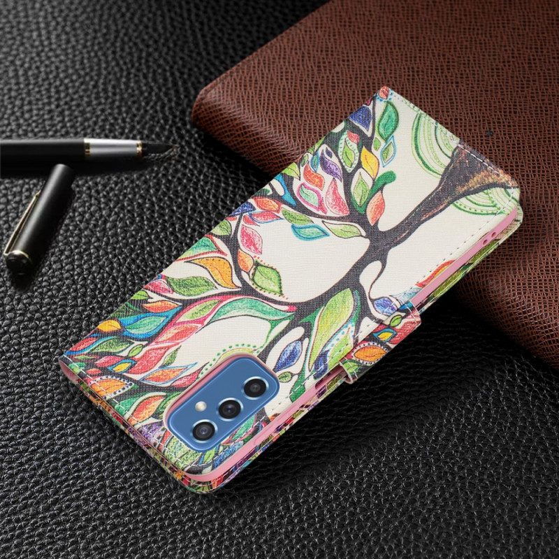 Custodia in pelle Samsung Galaxy M52 5G Albero Arcobaleno