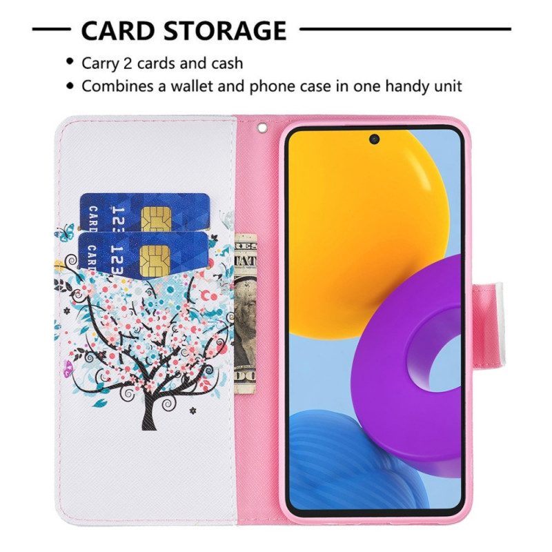 Custodia in pelle Samsung Galaxy M52 5G Arbusto Arcobaleno