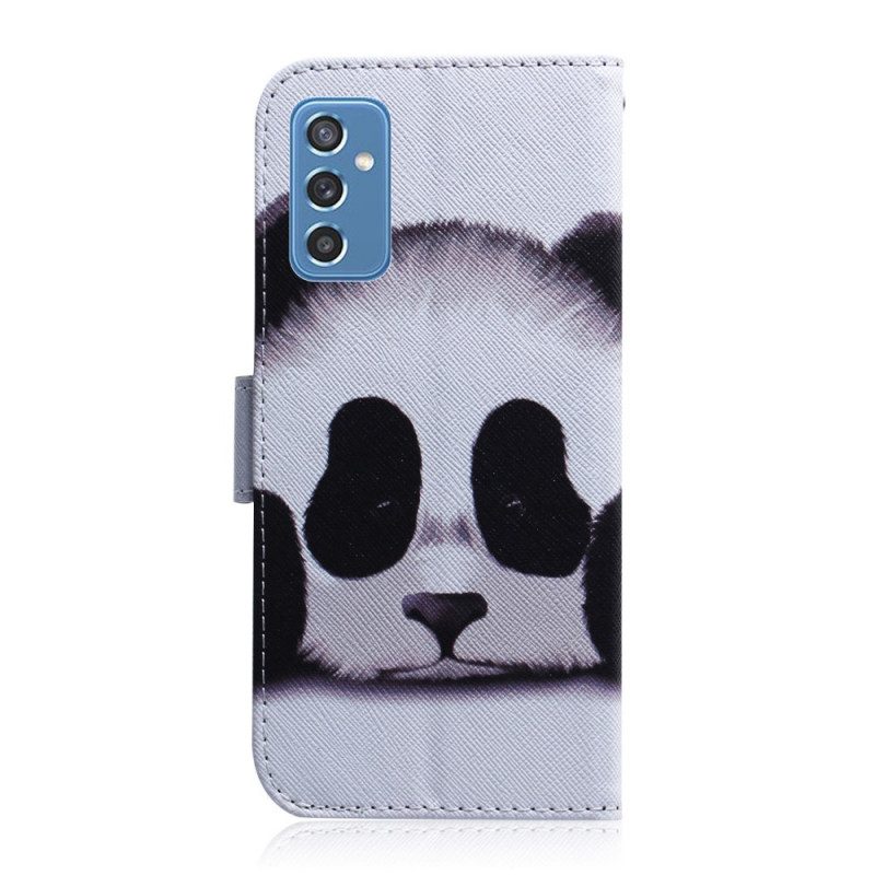 Custodia in pelle Samsung Galaxy M52 5G Faccia Da Panda