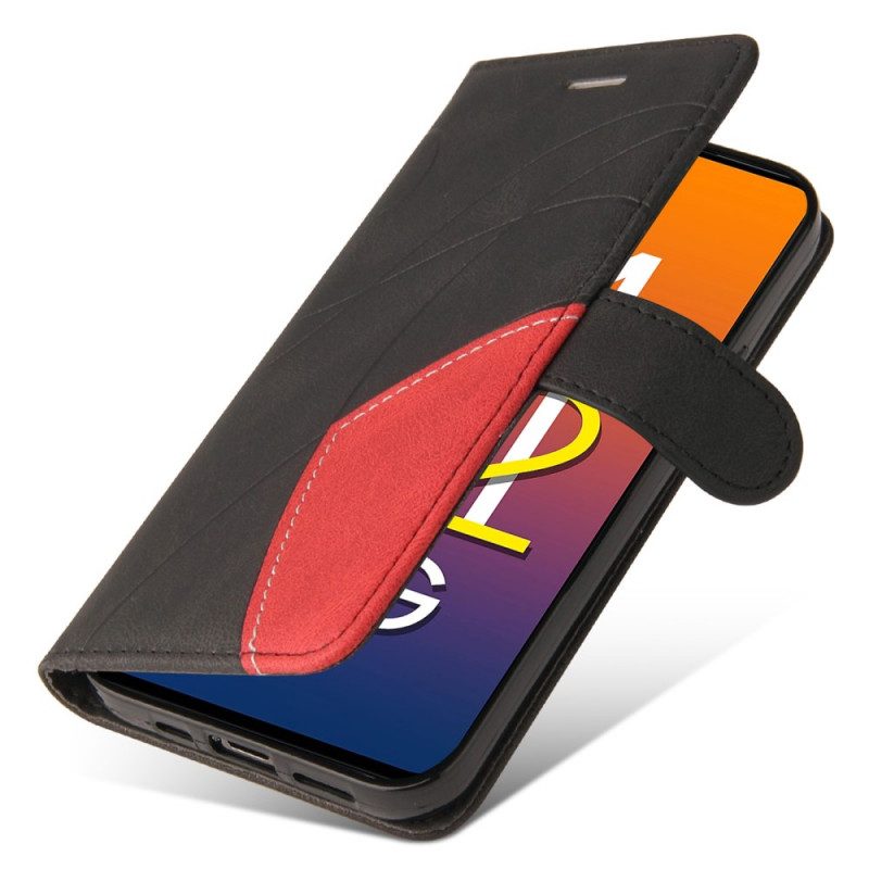 Custodia in pelle Samsung Galaxy M52 5G Linea Di Inchiostro Per Cordino