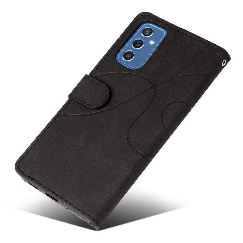 Custodia in pelle Samsung Galaxy M52 5G Linea Di Inchiostro Per Cordino