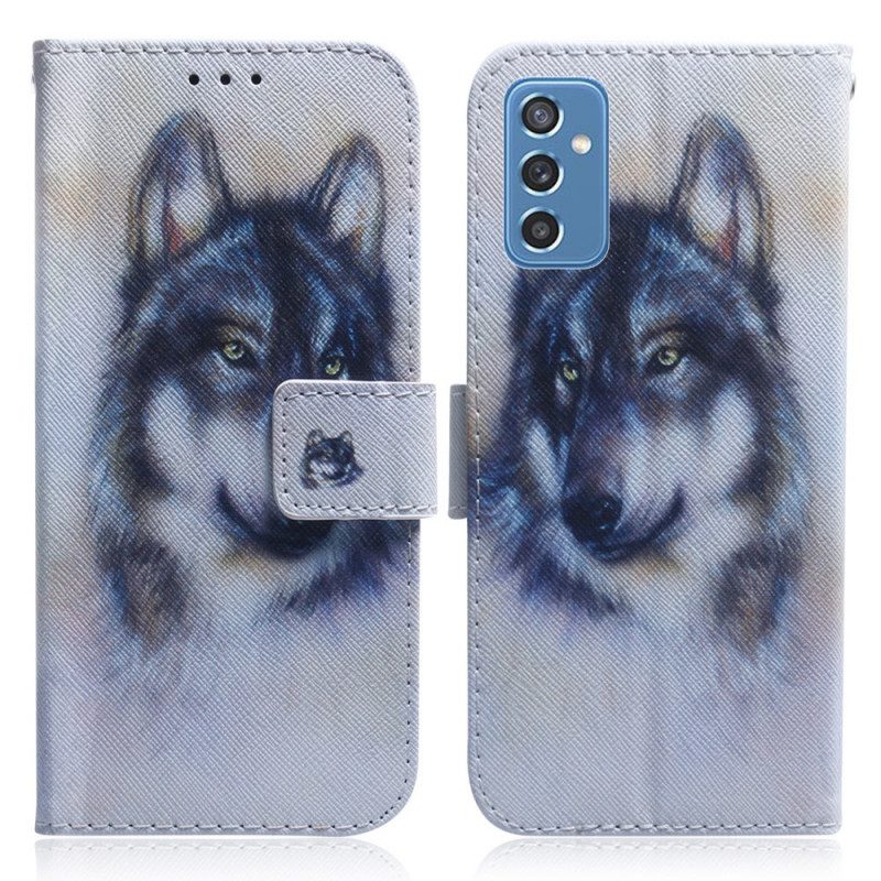 Custodia in pelle Samsung Galaxy M52 5G Lupo D'inverno