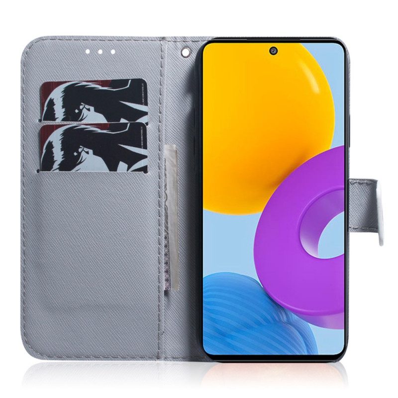 Custodia in pelle Samsung Galaxy M52 5G Lupo D'inverno
