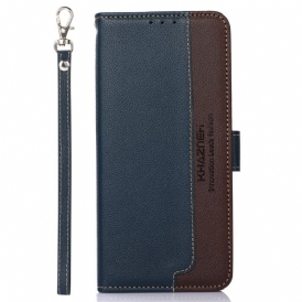 Custodia in pelle Samsung Galaxy M52 5G Lychee Style Rfid Khazneh