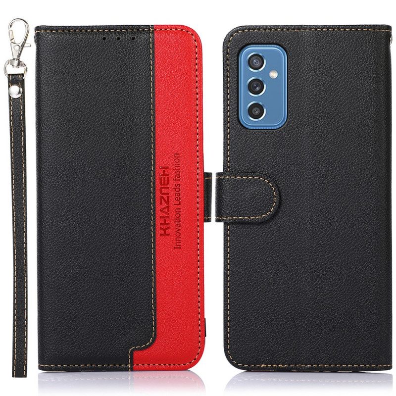 Custodia in pelle Samsung Galaxy M52 5G Lychee Style Rfid Khazneh