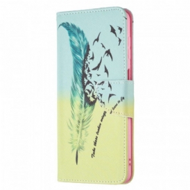 Custodia in pelle Samsung Galaxy M52 5G Piuma