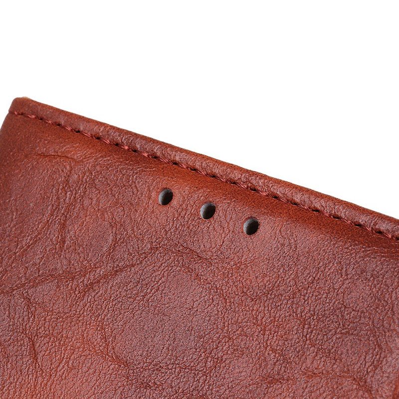 Folio Cover Samsung Galaxy M52 5G Chiusura Reversibile In Pelle Crosta