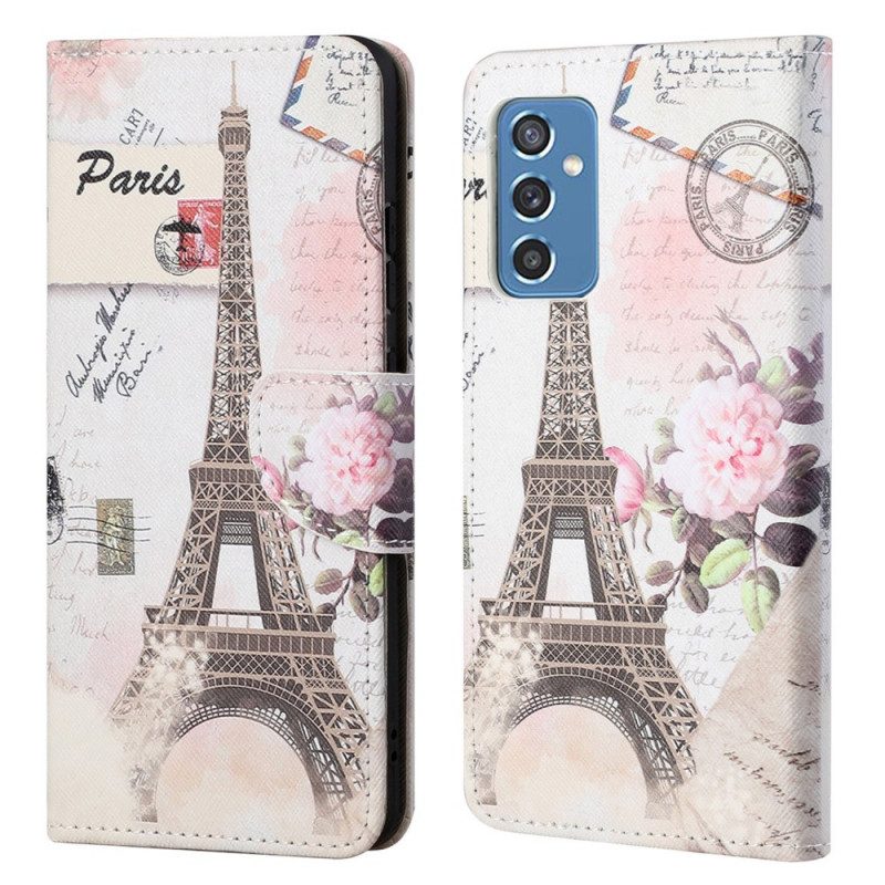 Folio Cover Samsung Galaxy M52 5G Retrò Torre Eiffel