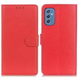 Folio Cover Samsung Galaxy M52 5G Trama Di Litchi