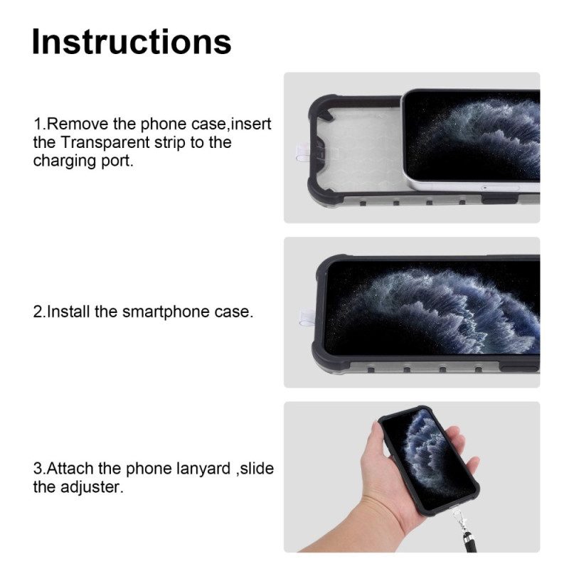 Cover iPhone 14 Con Cavo A Nido D'ape