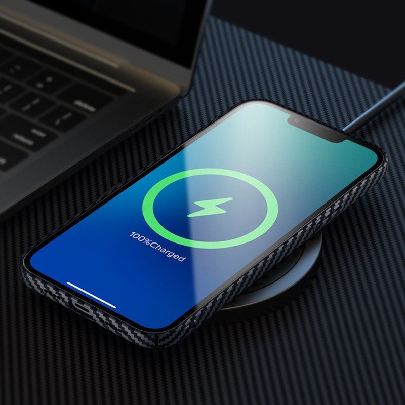 Cover iPhone 14 Design In Fibra Di Carbonio