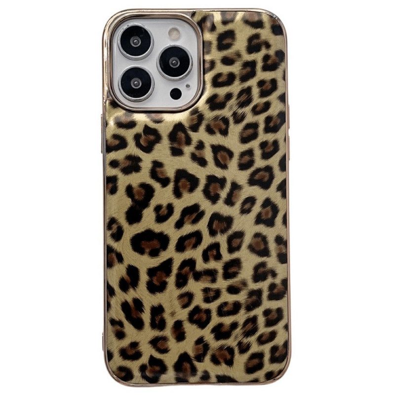 Cover iPhone 14 Effetto Pelle Di Leopardo
